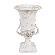 Clayre & Eef | Bloempot Binnen Wit Beige ø 19x28 cm | 6PR5058