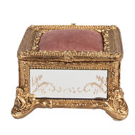 Clayre & Eef | Sieradendoos Goudkleurig 12x12x7 cm | 6PR4132