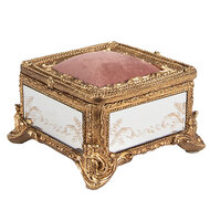Clayre & Eef | Sieradendoos Goudkleurig 12x12x7 cm | 6PR4132