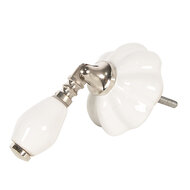 Clayre & Eef | Deurknop Wit 5x4x8 cm | 64490