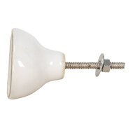 Clayre & Eef | Deurknop Wit 4x4x7 cm | 65047