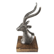 Clayre & Eef | Decoratie beeld Hert Zilverkleurig 10x8x18 cm | 65143