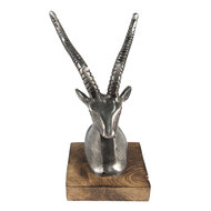 Clayre & Eef | Decoratie beeld Hert Zilverkleurig 10x8x18 cm | 65143
