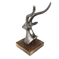 Clayre & Eef | Decoratie beeld Hert Zilverkleurig 10x8x18 cm | 65143