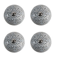 Clayre & Eef | Deurknop set van 4 Grijs ø 4x3/6 cm | 65303