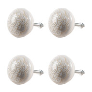 Clayre & Eef | Deurknop set van 4 Beige ø 4x3/6 cm | 65304