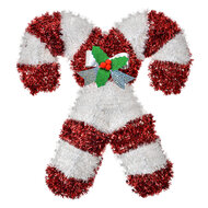 Clayre & Eef | Kerstdecoratie zuurstokken Rood Wit 32x3x36 cm | 65565