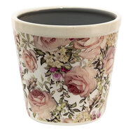 Clayre & Eef | Bloempot Binnen Wit, Roze ø 17x16 cm | 6CE1409L