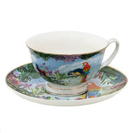 Clayre & Eef | Kop en schotel Groen 12x10x6 cm / ø 15x2 cm / 200 ml | 6CE1475