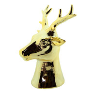 Clayre & Eef | Decoratie beeld Rendier Goudkleurig 10x8x16 cm | 6CE1502