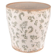 Clayre & Eef | Bloempot Binnen Groen, Beige ø 17x16 cm | 6CE1545L