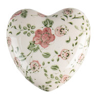 Clayre & Eef | Decoratie Hart Roze, Beige 11x11x4 cm | 6CE1565L