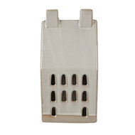Clayre & Eef | Decoratie Huisje met LED Beige 9x8x18 cm | 6CE1591L