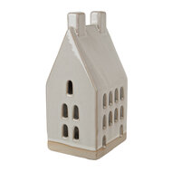Clayre & Eef | Decoratie Huisje met LED Beige 9x8x18 cm | 6CE1591L
