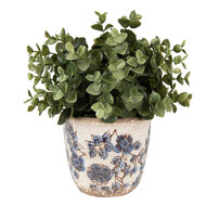 Clayre & Eef | Bloempot Binnen Beige Blauw ø 13x12 cm | 6CE1619S