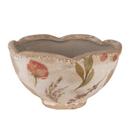 Clayre & Eef | Bloempot Binnen Beige Roze ø 16x9 cm | 6CE1626S