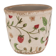 Clayre & Eef | Bloempot Binnen Beige, Rood ø 11x10 cm | 6CE1631XS