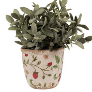 Clayre & Eef | Bloempot Binnen Beige, Rood ø 11x10 cm | 6CE1631XS