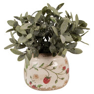 Clayre & Eef | Bloempot Binnen Beige Rood ø 12x10 cm | 6CE1632S