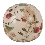 Clayre & Eef | Decoratie Beeld Bal Beige Rood ø 10x10 cm | 6CE1636