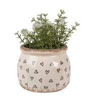 Clayre & Eef | Bloempot Binnen Beige Zwart ø 12x10 cm | 6CE1653S