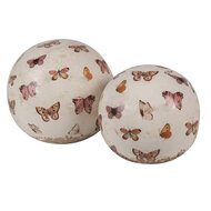 Clayre & Eef | Decoratie Beeld Bal Beige ø 12x12 cm | 6CE1666L