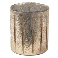 Clayre & Eef | Glazen Theelichthouder Goudkleurig ø 11x13 cm | 6GL3627
