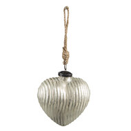 Clayre & Eef | Kerstbal Zilverkleurig 7x4x8 cm | 6GL3877