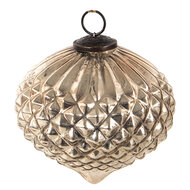 Clayre & Eef | Kerstbal Zilverkleurig ø 15x15 cm | 6GL3895