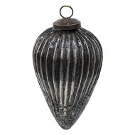 Clayre & Eef | Kerstbal Zwart ø 9x14 cm | 6GL3926