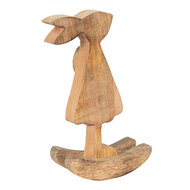 Clayre & Eef | Decoratie Beeld Konijn Bruin, Roze 14x7x25 cm | 6H2151M