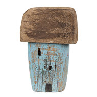 Clayre & Eef | Decoratie Huisje Blauw Bruin 6x4x10 cm | 6H2338