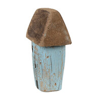 Clayre & Eef | Decoratie Huisje Blauw Bruin 6x4x10 cm | 6H2338