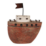 Clayre & Eef | Decoratie Miniatuur Boot Rood 10x4x12 cm | 6H2339