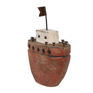 Clayre & Eef | Decoratie Miniatuur Boot Rood 10x4x12 cm | 6H2339