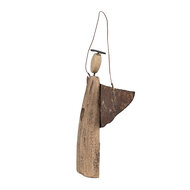 Clayre &amp; Eef   | Kerstdecoratie hanger Engel Bruin 18x2x14/18 cm | 6H2351