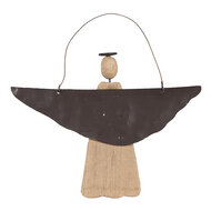 Clayre &amp; Eef   | Kerstdecoratie hanger Engel Bruin 18x2x14/18 cm | 6H2351
