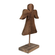 Clayre & Eef | Kerstdecoratie Engel Bruin 18x8x30 cm | 6H2374