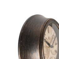 Clayre & Eef | Wandklok Bruin Beige ø 23x5 cm / 1xAA | 6KL0801