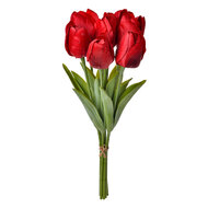 Clayre & Eef | Kunstbloem Rood Groen 10x10x32 cm | 6PL0276