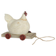 Clayre & Eef | Decoratie Beeld Kip Wit 14x6x11 cm | 6PR0032