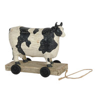 Clayre & Eef | Decoratie Beeld Koe Wit, Zwart 14x7x12 cm | 6PR0035