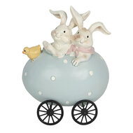 Clayre & Eef | Decoratie Beeld Ei Blauw 10x7x13 cm | 6PR3194