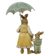 Clayre & Eef | Decoratie Beeld Konijn Bruin, Geel 9x4x13 cm | 6PR3266