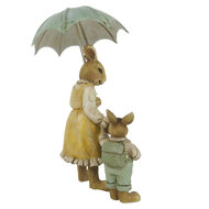 Clayre & Eef | Decoratie Beeld Konijn Bruin, Geel 9x4x13 cm | 6PR3266