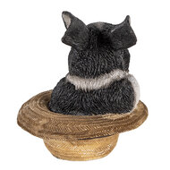 Clayre & Eef | Decoratie Beeld Konijn Zwart, Wit 12x12x14 cm | 6PR3345