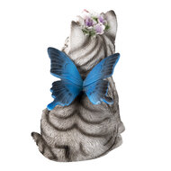 Clayre & Eef | Decoratie Beeld Kat Wit, Grijs 12x10x15 cm | 6PR3351
