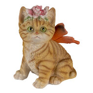 Clayre & Eef | Decoratie Beeld Kat Bruin 12x10x15 cm | 6PR3352