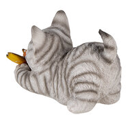 Clayre & Eef | Decoratie Beeld Kat Grijs 19x8x10 cm | 6PR3357
