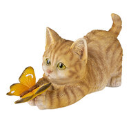Clayre & Eef | Decoratie Beeld Kat Bruin, Beige 19x8x10 cm | 6PR3358